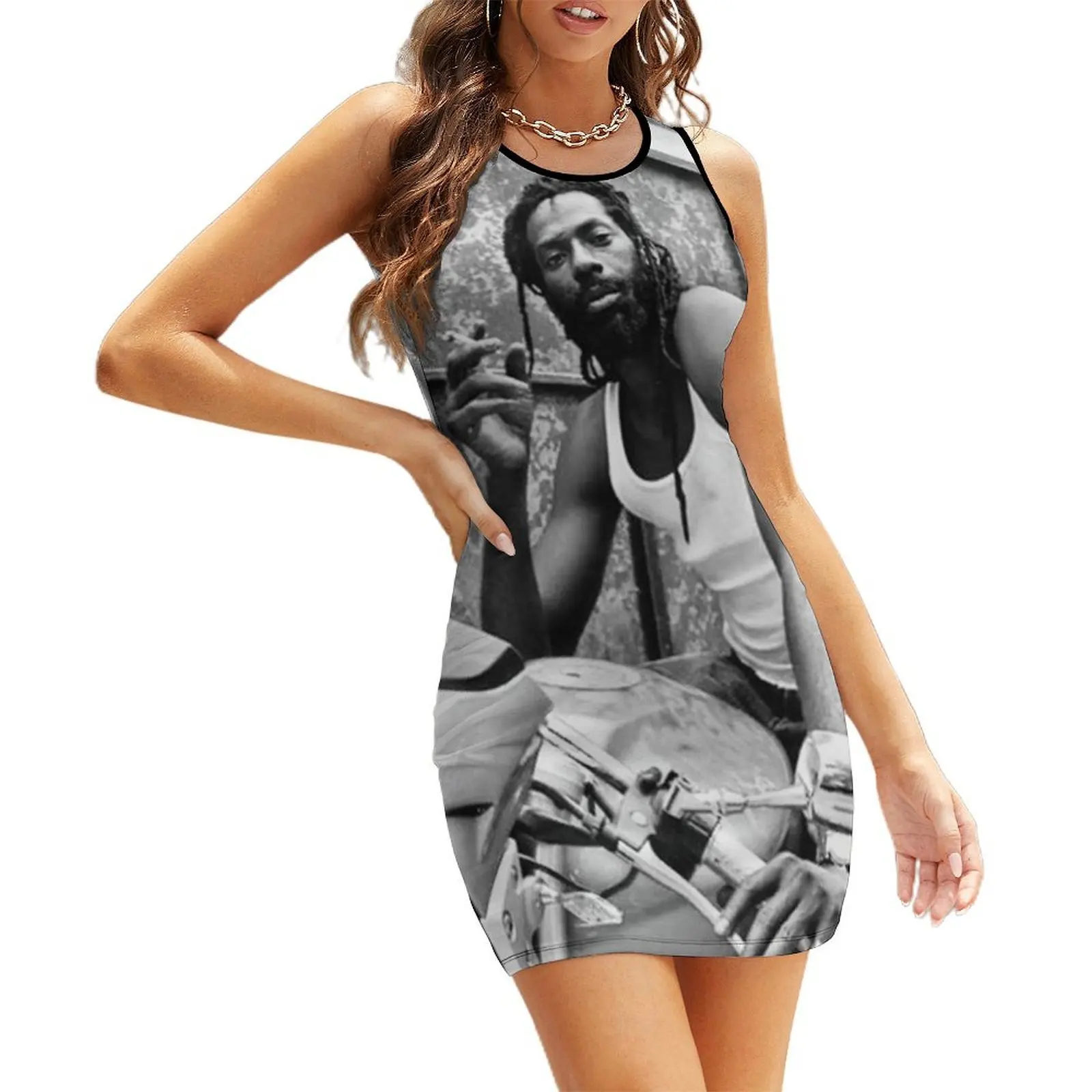 

Buju Banton Retro Poster Art Sleeveless Sundress party dresses woman Casual dresses