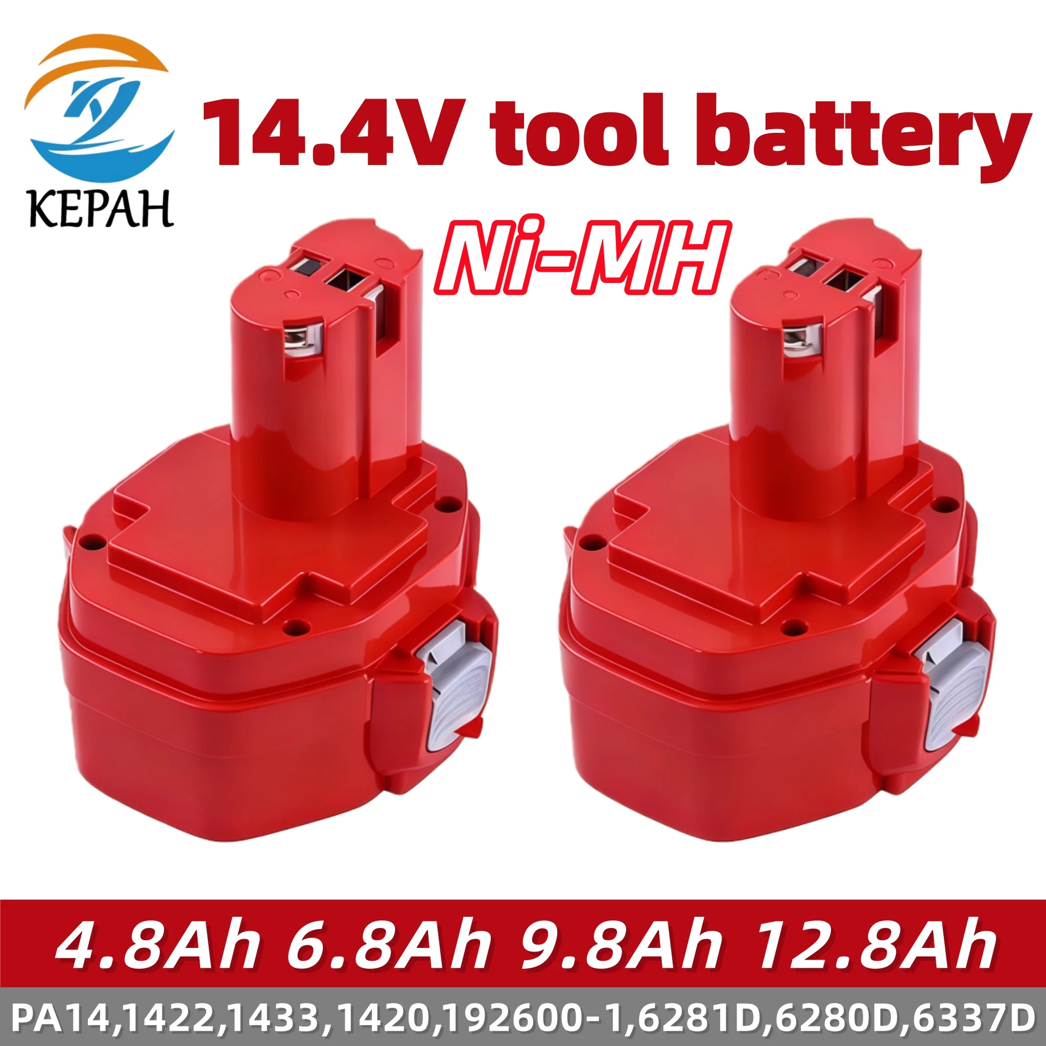 14.4V 12.8Ah High-Capacity Ni-MH Battery｜Long-Lasting Power for Makita 6281D/6337D Tools
