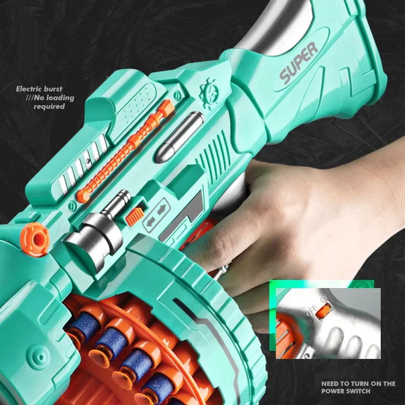 Children\'s Electric Continuous Shooting Gatling Toy Gun  Suction Cup Soft Bullet Gun  Explosion Nerfs gun BB Guns Gifts for Kids