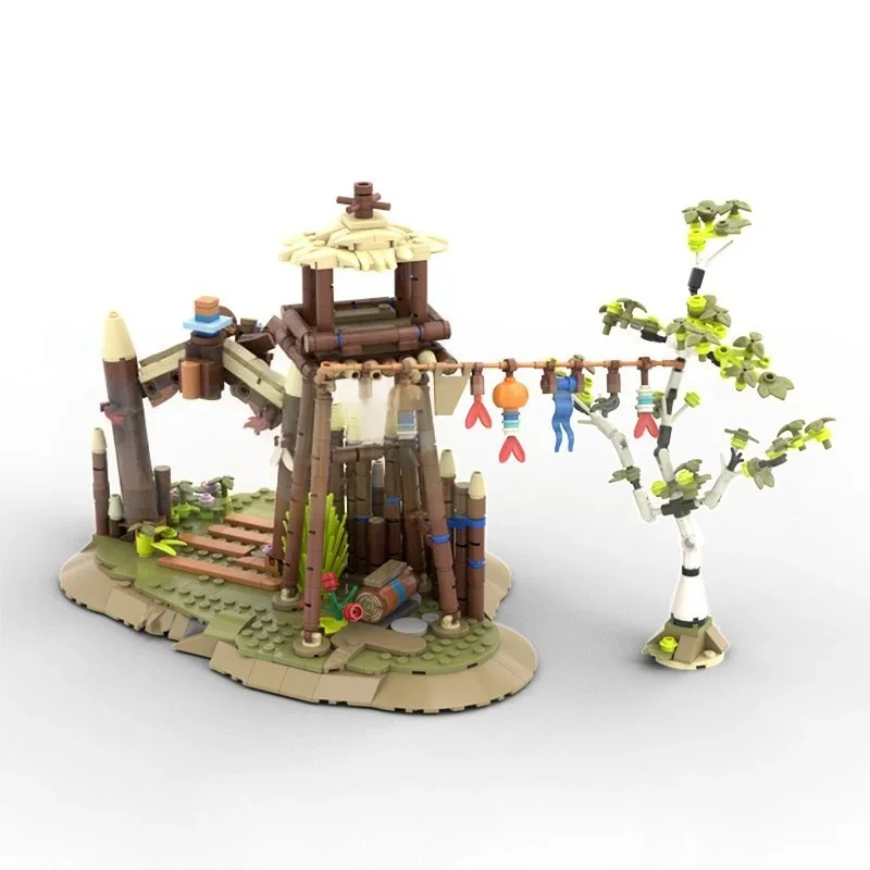 868 Uds. MOC Nora Camp Horizon modelo de construcción juguete bloques arquitectura regalos de navidad montar educación ladrillo cumpleaños