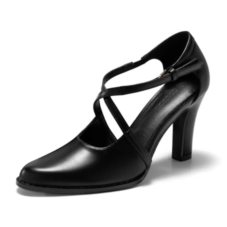 

Coutgo Women's Pointed Toe Chunky High Heel Pumps