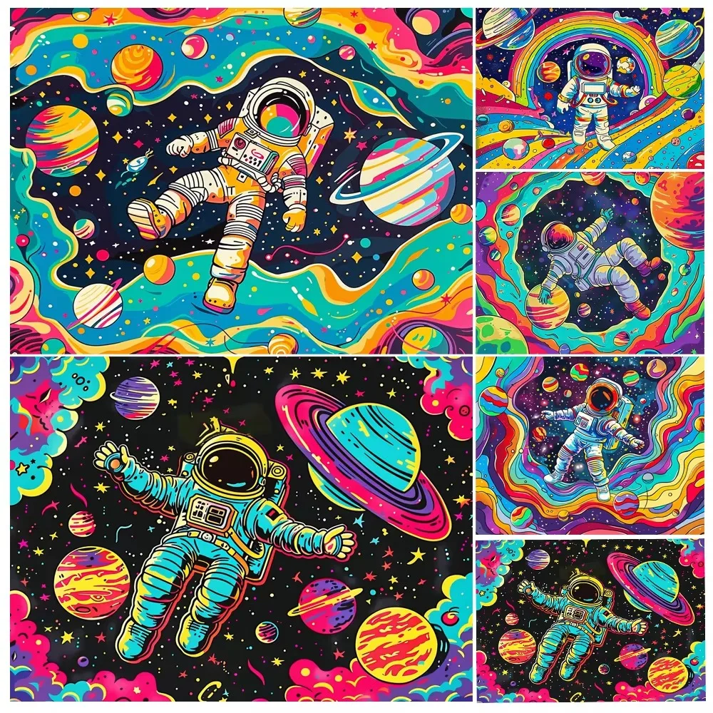 Cartoon Starry Sky Astronaut Landscape Jigsaw Puzzles 500/1000/1200/2000PCS Gameroom Bedroom Home Decor Birthday Party Gift