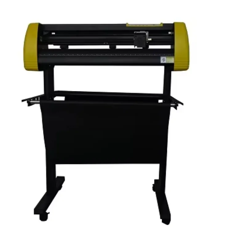 870mm Black&Yellow Auto Contour Vinyl Cutter,Al Bracket With Basket Cutting Plotter
