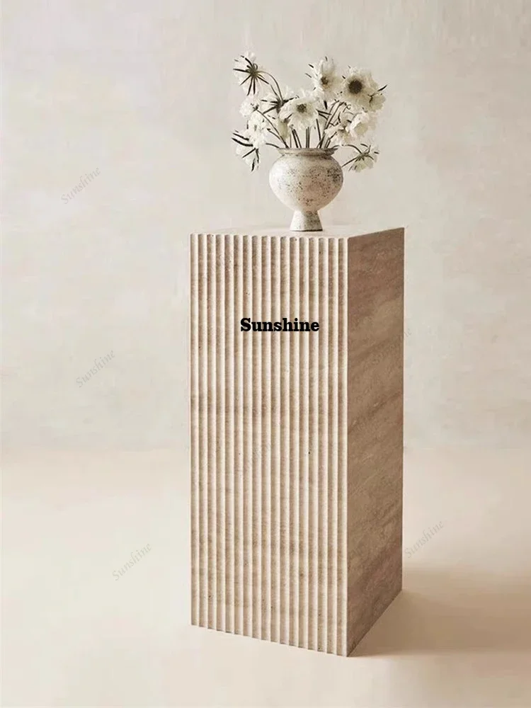 Nordic Light Luxury Geometric Design Cave Material Quadrate Vase Display Stand Home Decoration Sculpture Living room Ornament  F