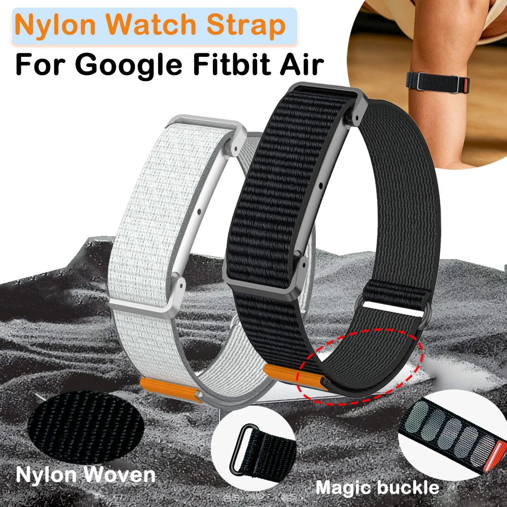 Soft Woven Nylon Wristband for Google Fitbit Air Unisex Adjustable Lightweight Comfort Replacement Strap for Google Fitbit Air