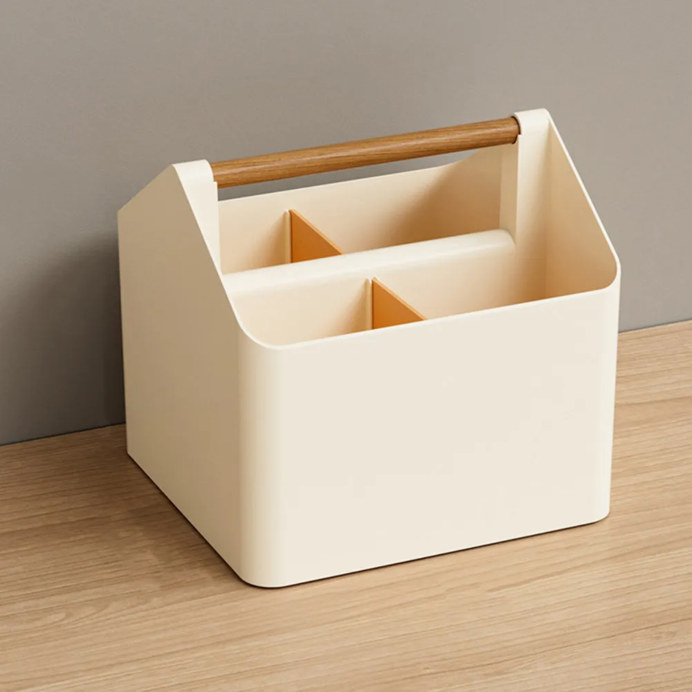 

Портативный органайзер с ручкой, пластиковый настольный контейнер для хранения, держатель для пультов, косметики и мелочей, для дома и офиса