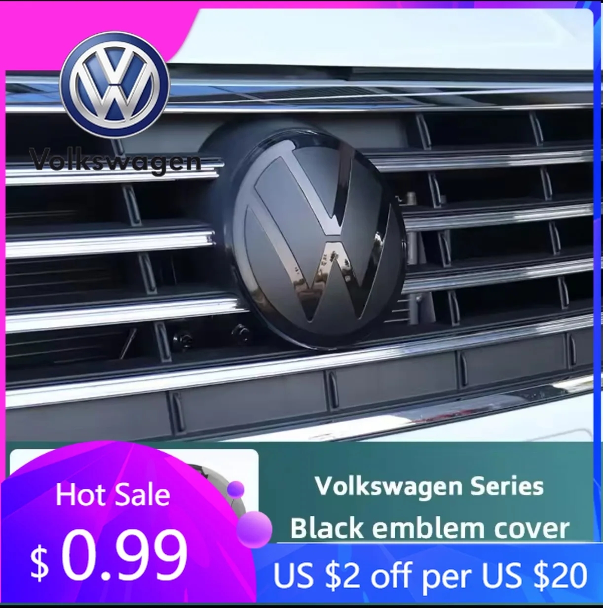 

Спойлеры Крылья 2 шт. Автомобильная передняя решетка эмблема значок крышка задней крышки багажника наклейка для VW Polo GOLF 6 7 8 Passat CC Tiguan Jetta