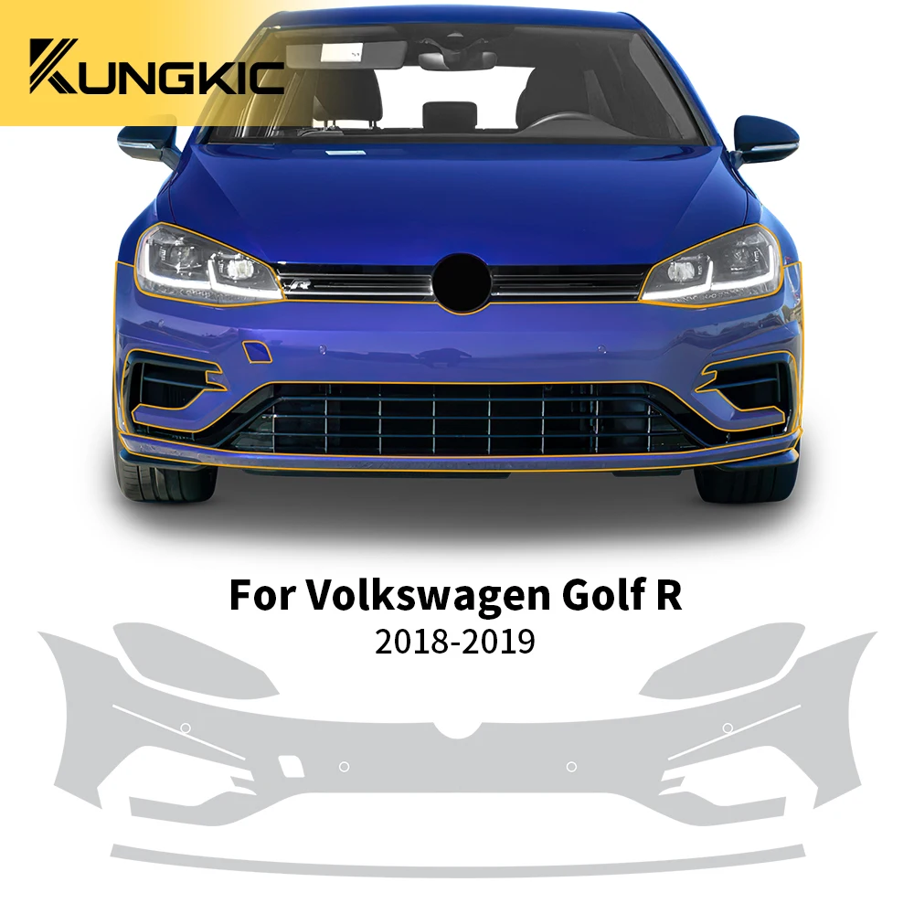 KUNGKIC PPF for Volkswagen Golf R VW 2018 2019 8.5Mil Pre Cut Paint Protection Film Transparent Wrap Clear Protective Sticker