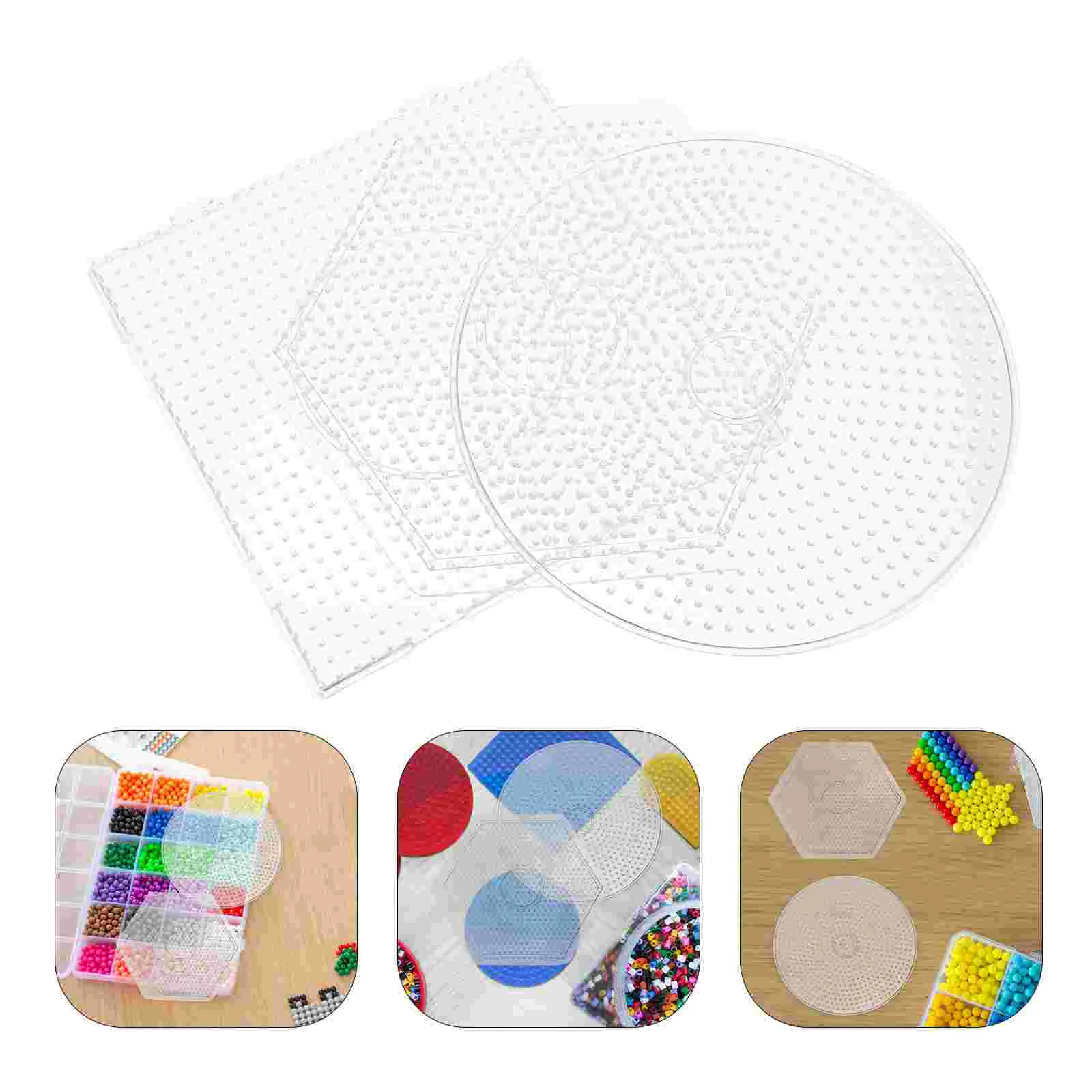 

3 Pcs Pindou Template Fuse Beads Boards Kids Craft Tool Hexagon DIY Educational