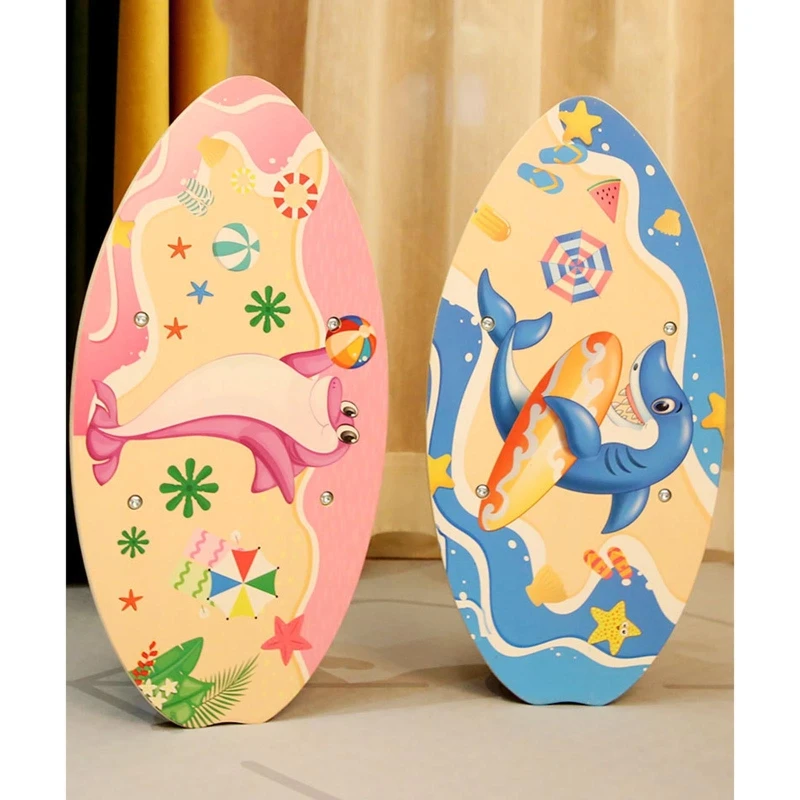 Wooden Board for Kids Boy Girl with Cartoon Pattern