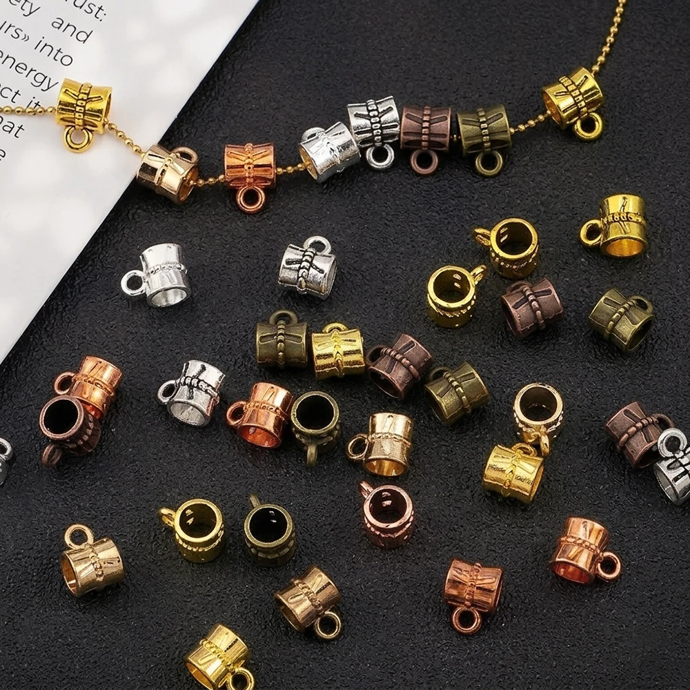 Retro Antique Bronze Waist Bead DIY Big Hole Metal Connector Triangle Beads Fit Charm Bracelet Necklaces Pendants Jewelry Making