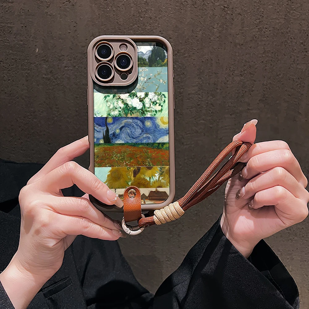 Van Gogh Collage Handyhülle für Samsung Galaxy S26 S21 S25 S24 S23 S22 Ultra Plus FE Hülle A16 A36 A54 A55 A56 mit Lanyard Funda – Detail 4