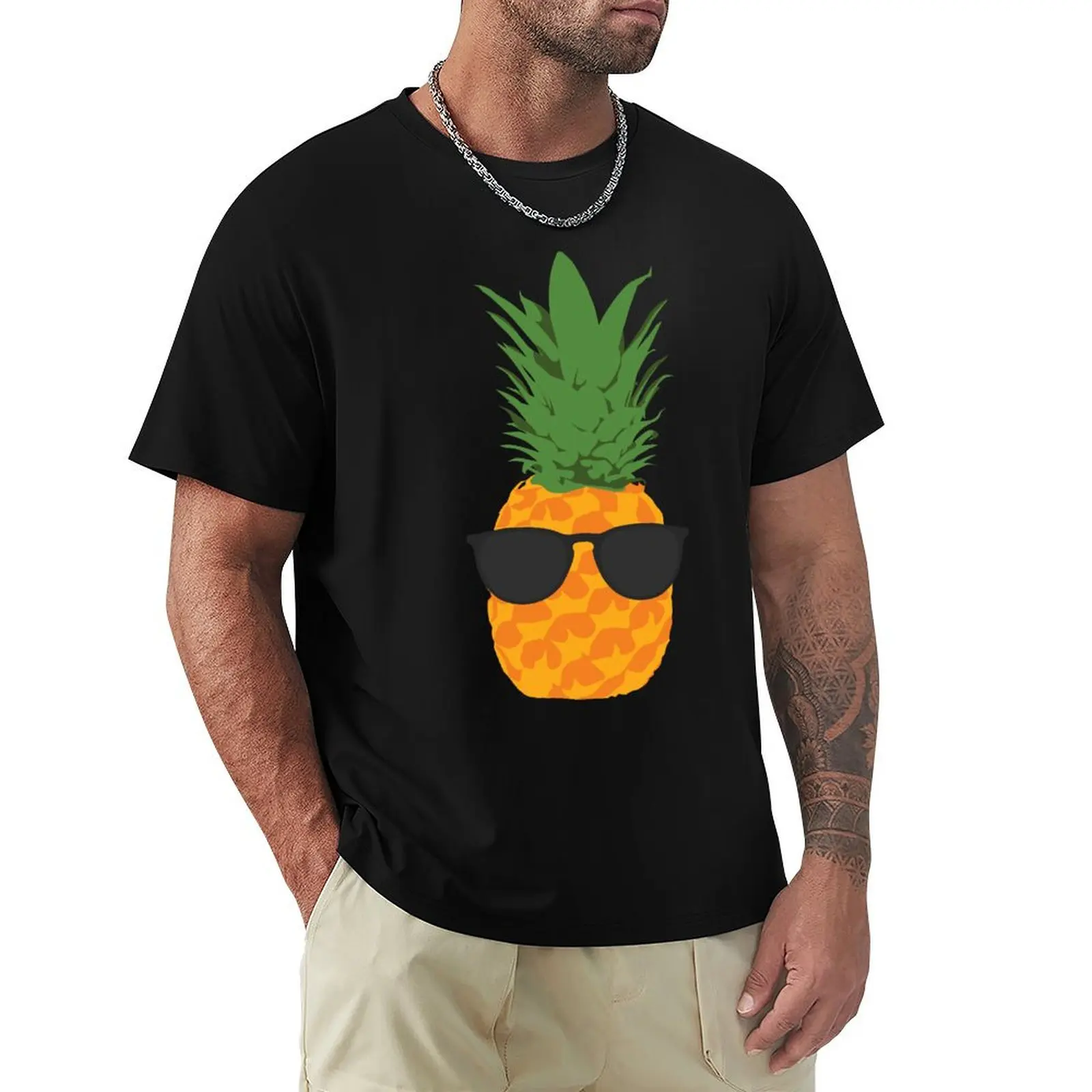 

Cool Pineapple With Sunglasses T-Shirt Running Gym Short Sleeve Sports Tee