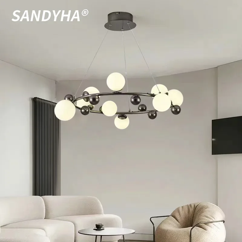 

Modern Italian Living Room Magic Bean Pendant Lights Nordic Design Circular Suitable For Restaurant Bedroom Lighting Fixtures