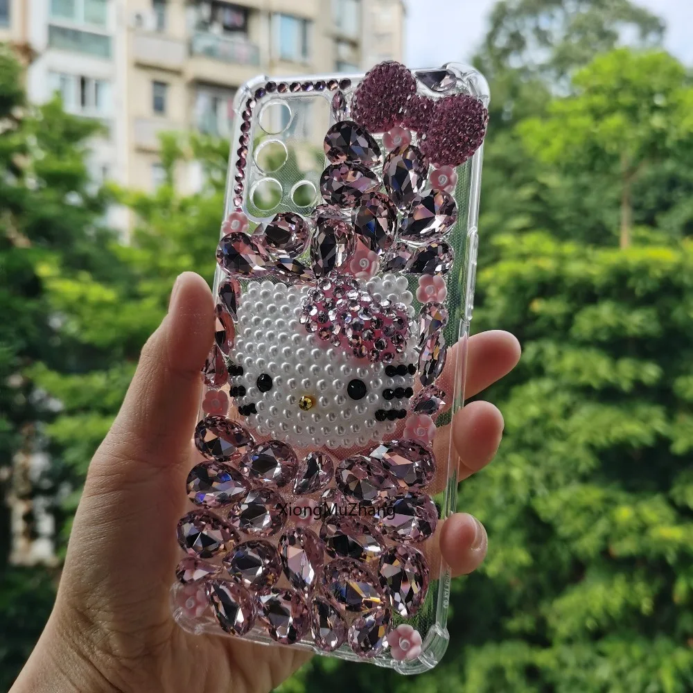 Hello Kitty Strass-Bowknot-Luxus-Glitzer-Hülle für OPPO A53 A52 A54 A58 A72 A74 A78 A98 A96 A95 A94 A92 A6 Pro A16 A17 A18 – Detail 4