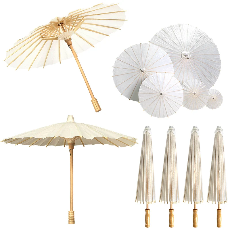 20-84cm White Paper Parasol Wedding Paper Umbrella Party Favor Wedding Party Gifts For Guests Birthday Party Bridal Shower