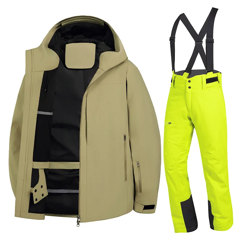 New Winter Outdoor Sports Fashion Trend Men's and Women's Multifunctional Hooded Skiing Jacket Long Pants Set