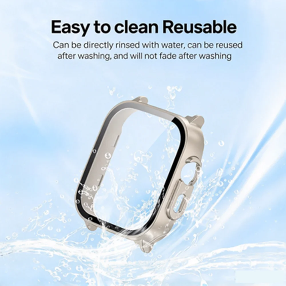 Full Coverage Case for Realme Watch 5, Built-in Tempered Glass Shockproof Protective Cover, Scratch Resistant