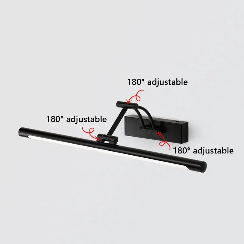 LED Nordic Bathroom Mirror Wall Lamp Metal Foldable Cabinet Bedroom Sconce Lighting Fixture Simple Modern Dressing Table Lustre