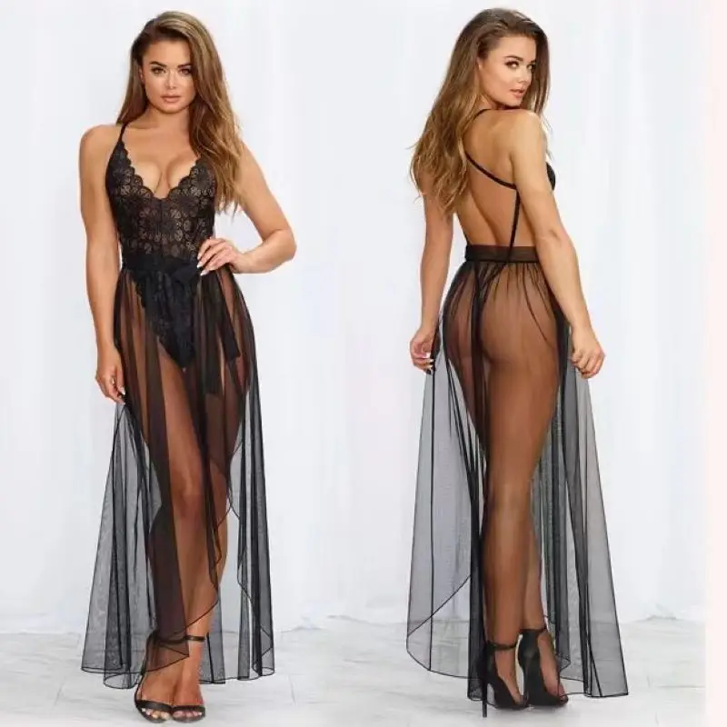 2024 Hot big size light luxury sexy underwear sexy hollow lace pajamas fun nightdress sex toys