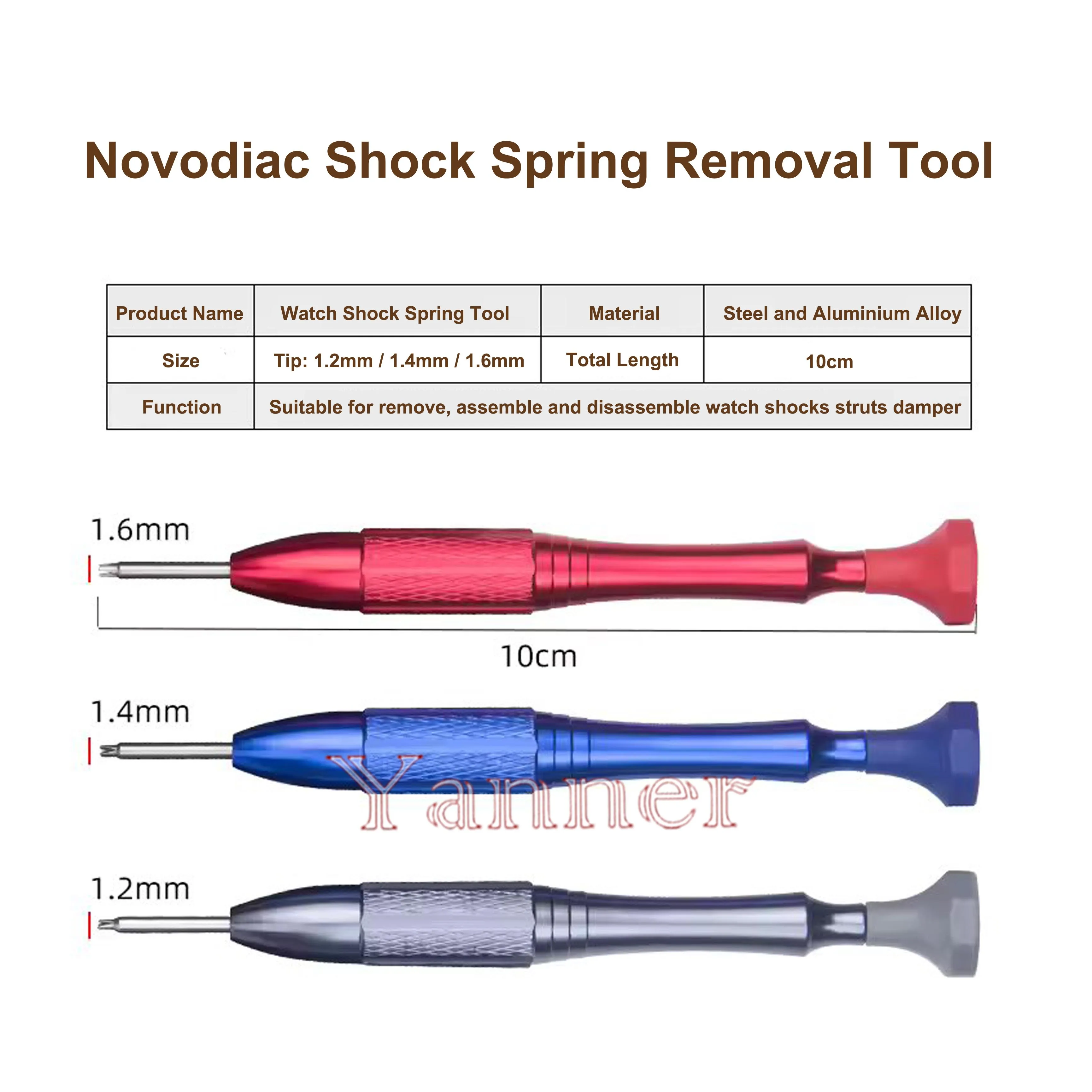 Practical Novodiac Shock Spring Extractor Removal Tool Watch Repair Tool Shock Spring Tool 1.2mm/1.4mm/1.6mm