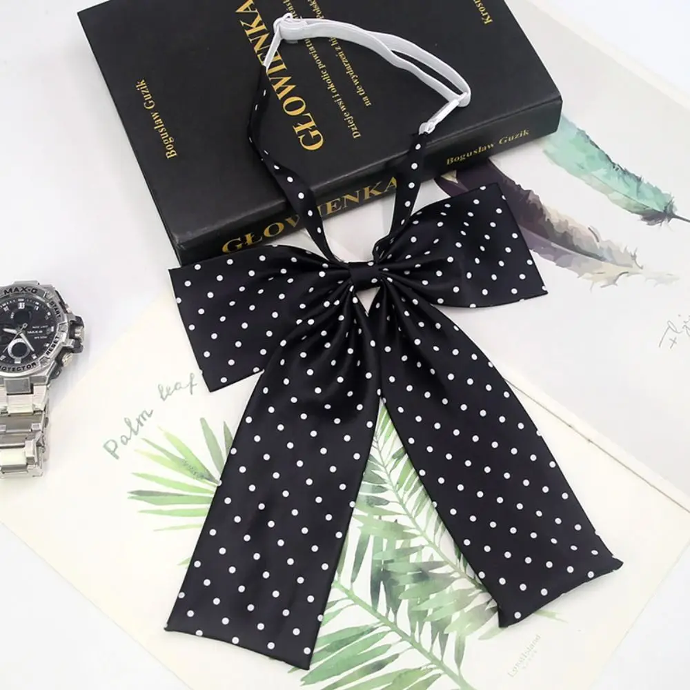 2 uds moda Bowknot JK pajarita poliéster elegante cinta pajarita lindo cuello de lunares flor uniforme Accesorios