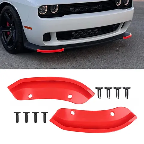 닷지 챌린저 SRT Hellcat Coupe 2DR 2015 2016 2017 2018 2019 2020 2020 용 2PCS 자동차 앞 범퍼 립 스플리터 스포일러 가드