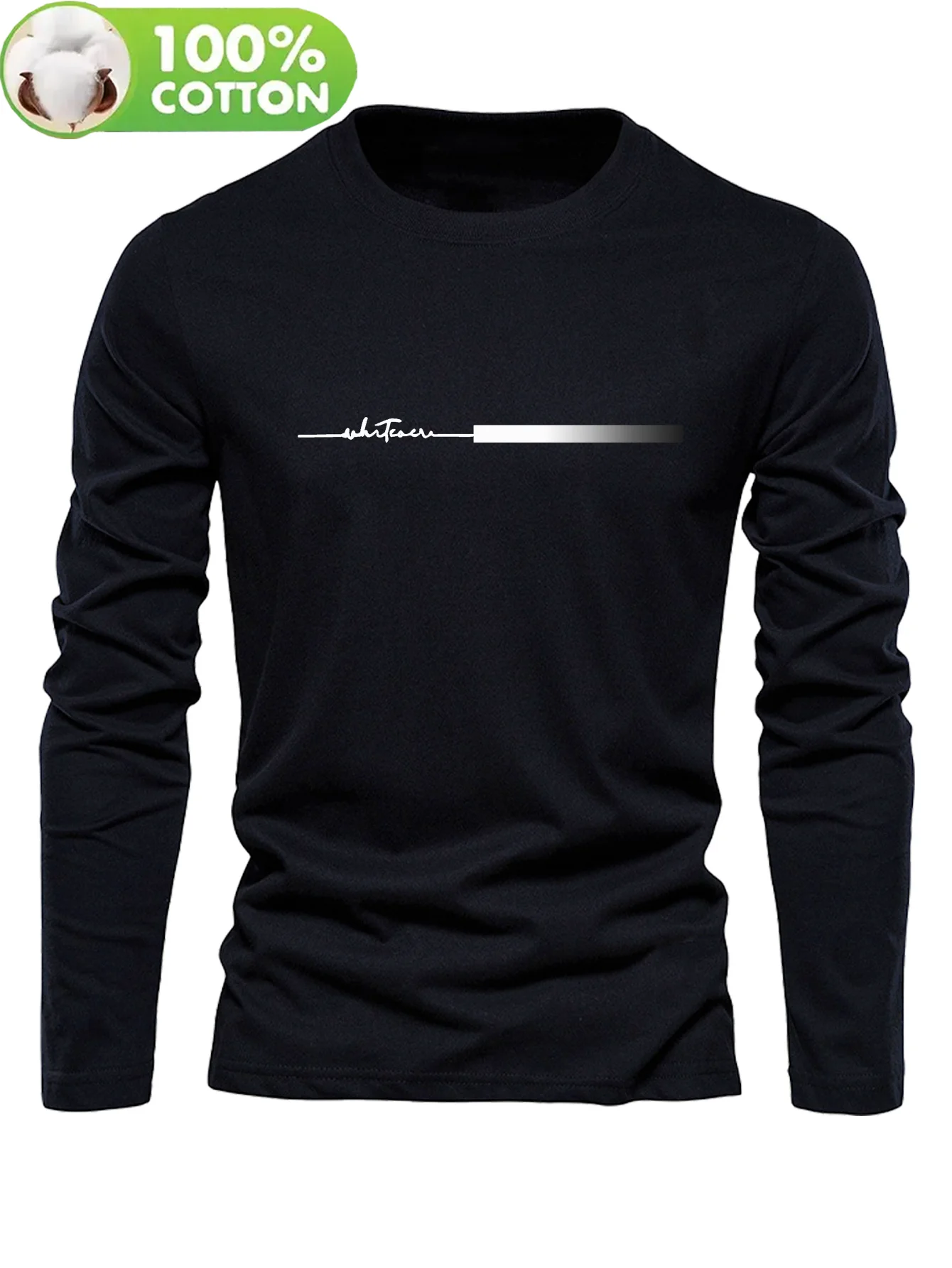 Autumn and winter 100 cotton men's top T-shirt men's long sl