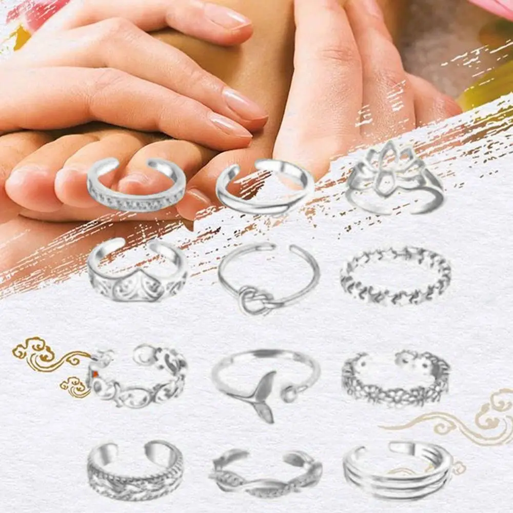 Foot Accessories Alloy Heart Fashion Jewelry Girl Gift Korean Style Toe Ring Vintage Foot Ring Set Open Ring Women Toe Ring