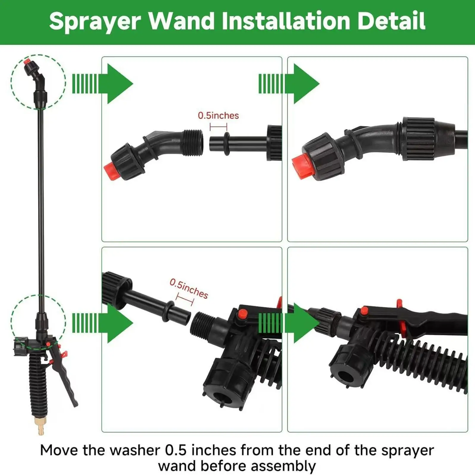 Sprayer Wand Extension Metal Manual Watering Spray Rod for Gardening Car Washing Lawn Irrigation Accessory