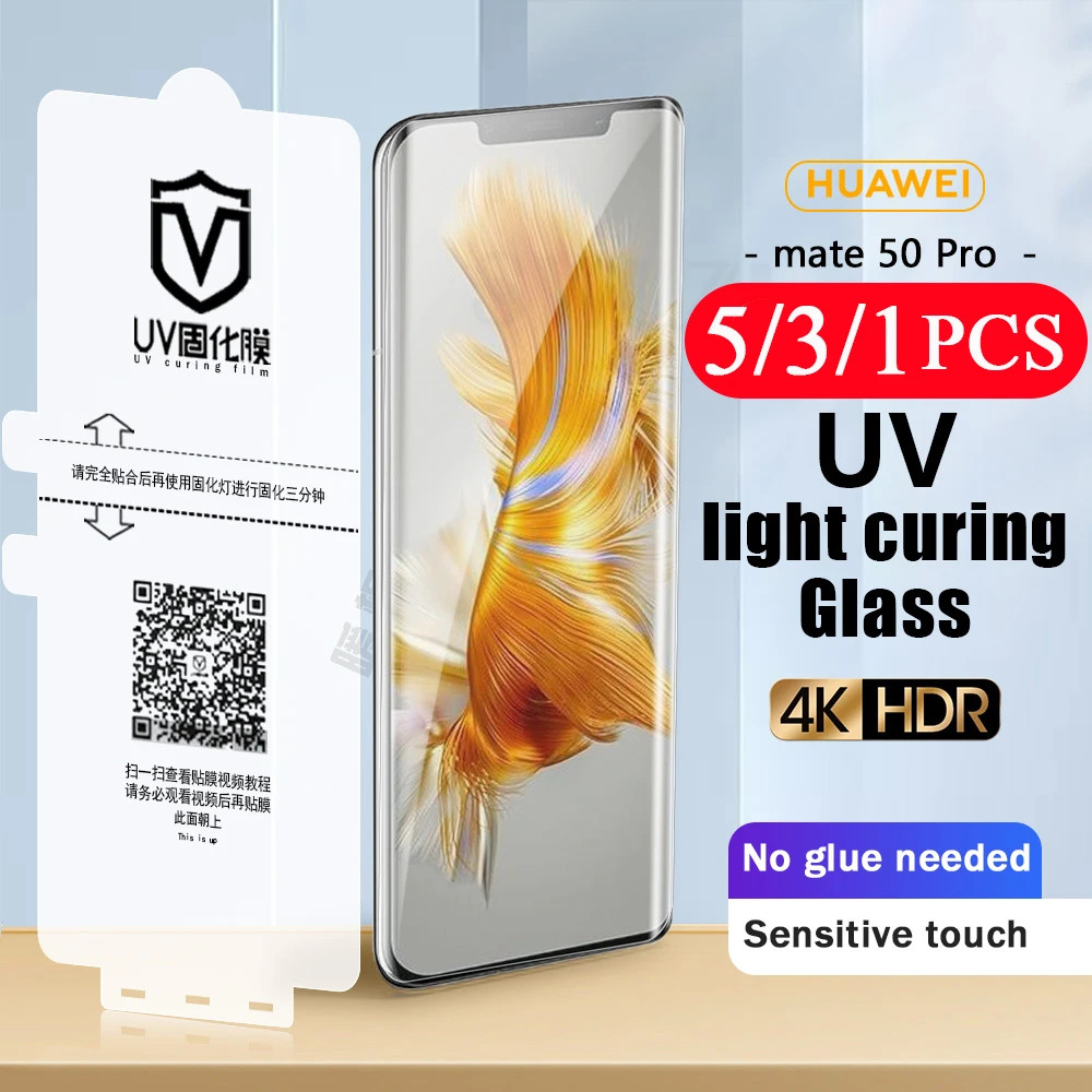 5/3/1Pcs full cover Not Glass For Huawei P60 Art P50 P30 mate 50 40 RS 30 30E P40 pro plus 40E UV light curing protective film