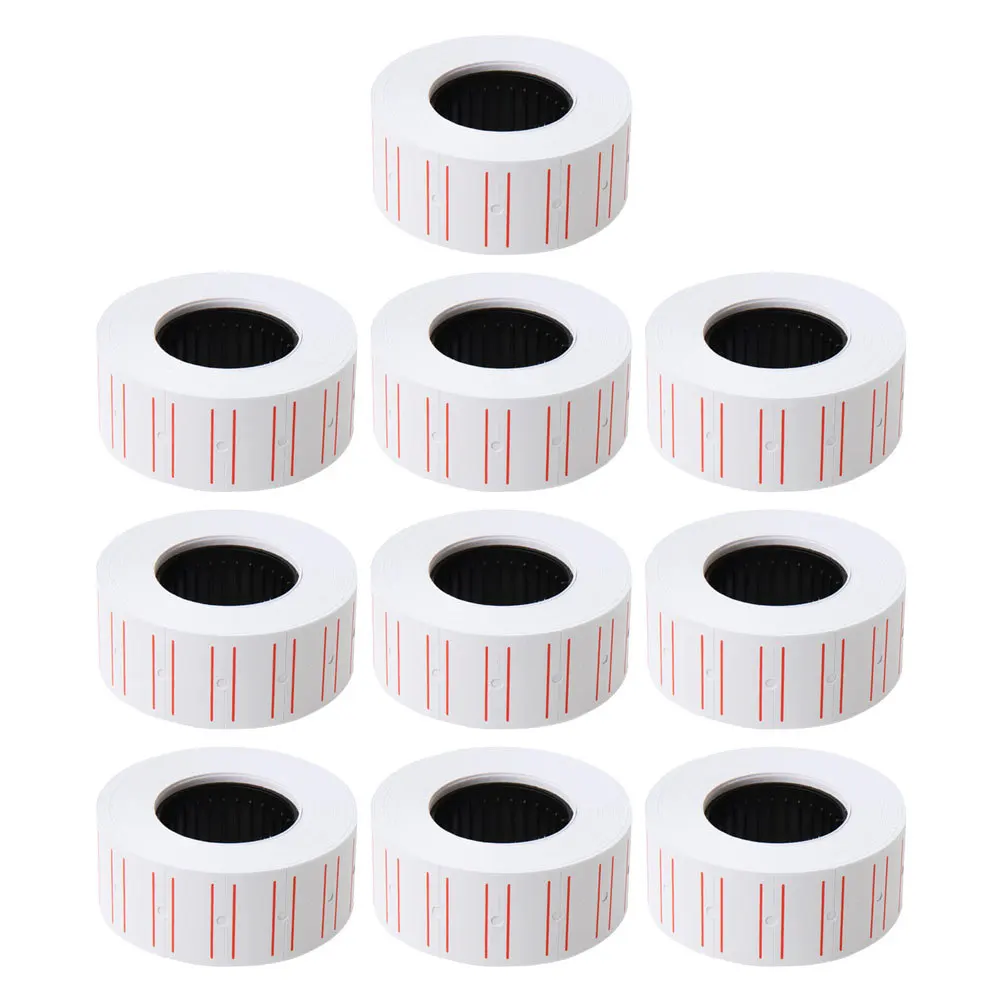 10 Rolls Pricing Labels Small White Self-Adhesive Blank Stickers for Retail Pricing Tool Marking Jewelry Business Use