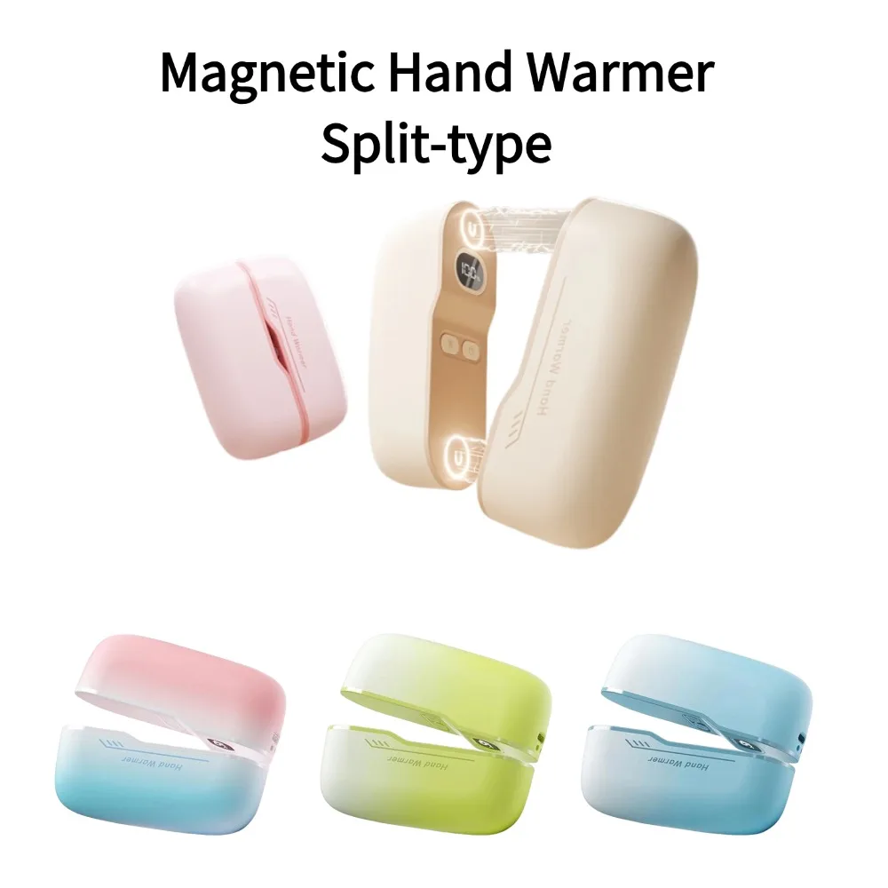 

НОВЫЙ двойной магнитный грелка для рук 2-в-1, электрический теплый сокровище, креативный сплит, портативный USB перезаряжаемый грелка, карманный обогреватель