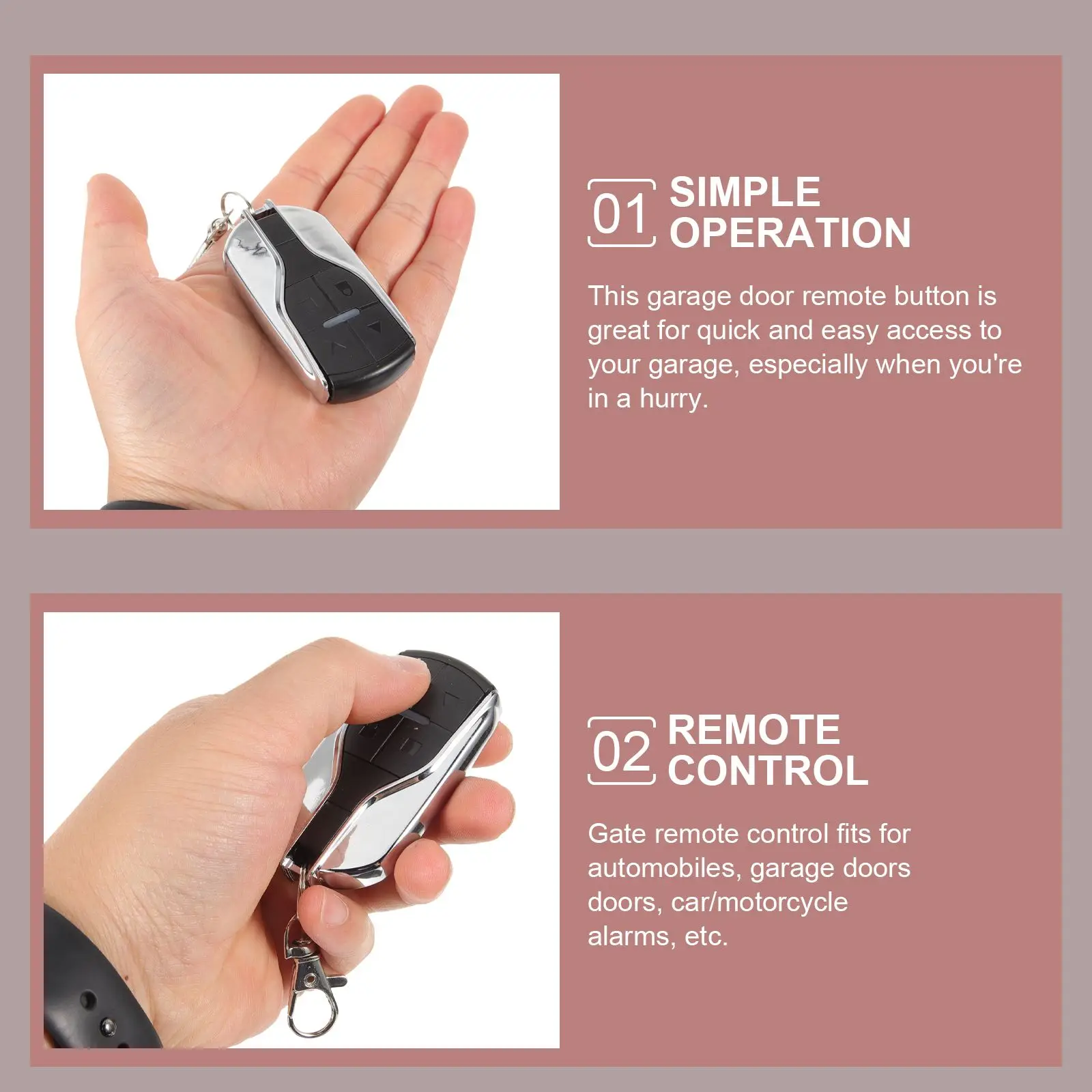 Universal 4 button Remote Control for Gate Garage Electric Cars Plastic Remotes Replacement Key Fob Roll Up