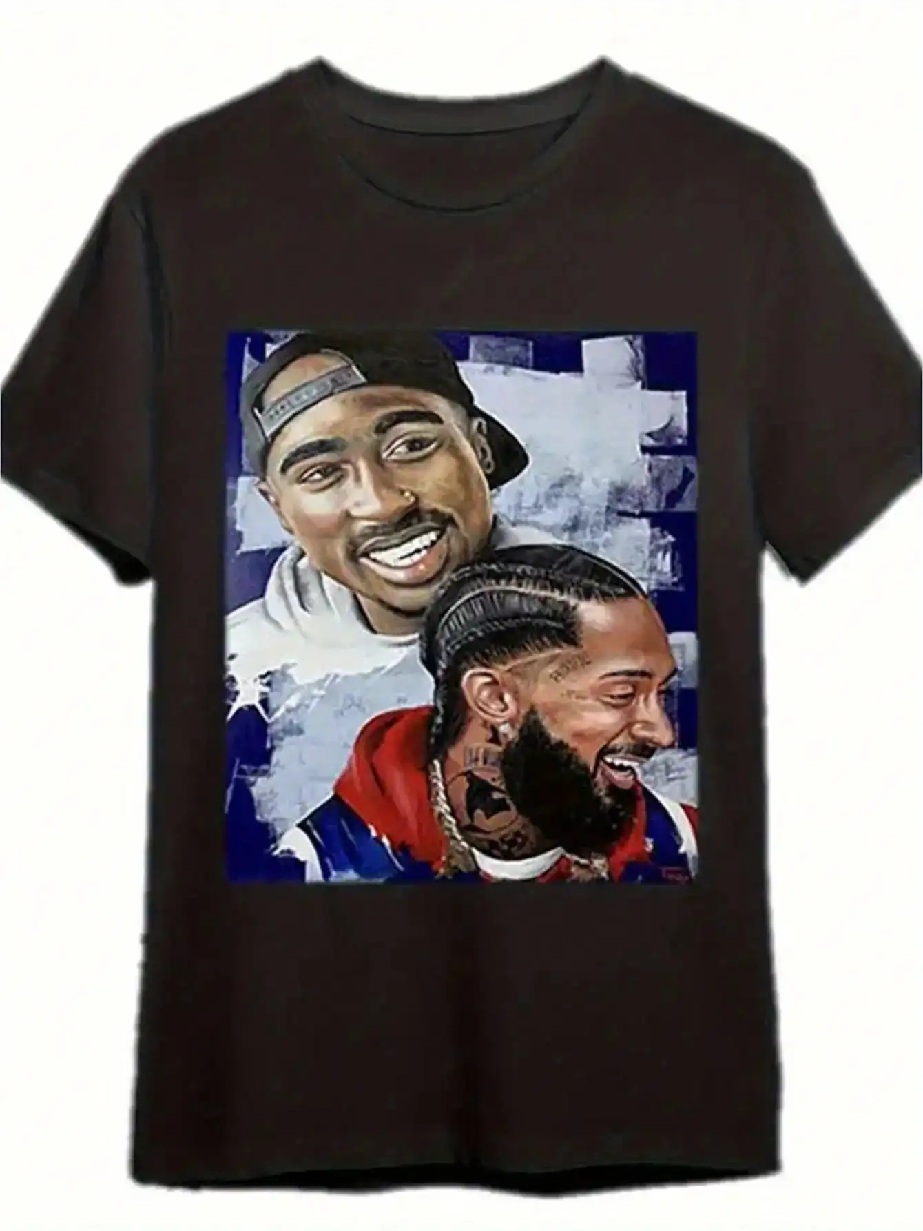 

2pac и креативный графический принт Nipsey для мужчин и женщин, модная футболка для пар, уличная хлопковая футболка с короткими рукавами, удобная посадка