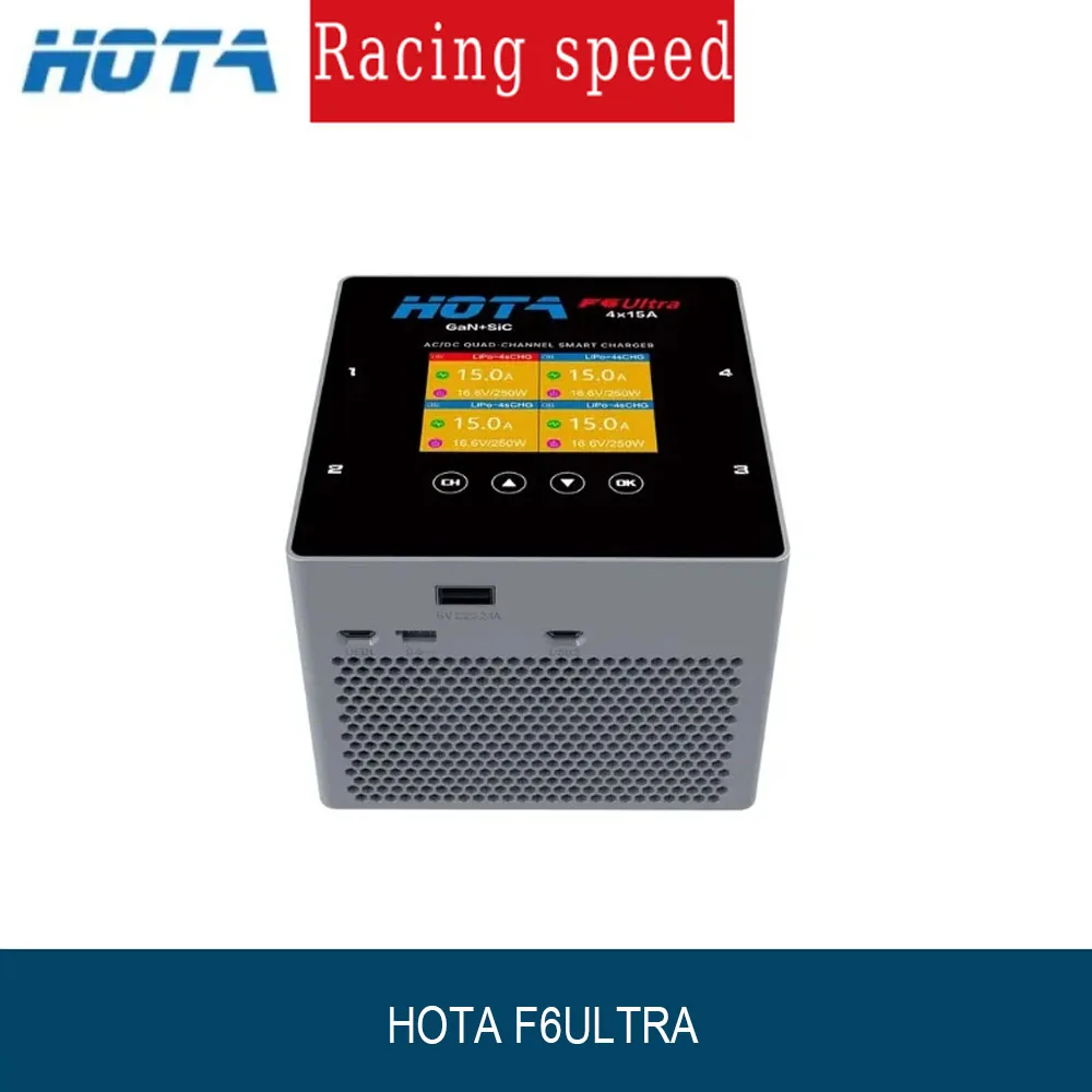 HOTA F6 Ultra 4-Channel Smart Charger 1000W Built-in Power Supply for 1-6S LiPo LiHV Li-ion Laptop FPV Drone Battery