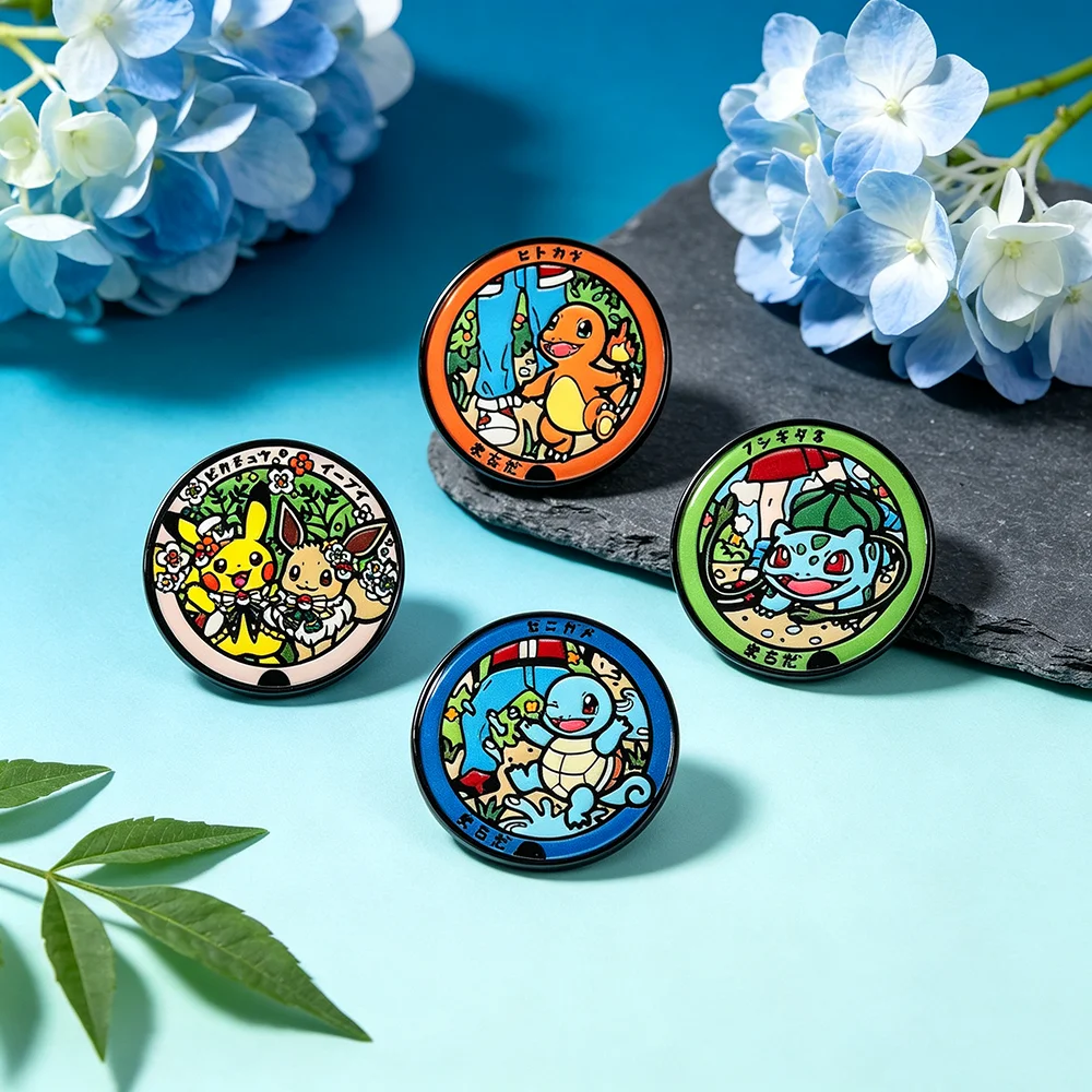4-teiliges Set mit niedlichen Cartoon-Emaille-Anstecknadeln, bunte Monster-Reversnadeln für Rucksack, Jacke, Mütze, dekoratives Anime-Fan-Geschenk