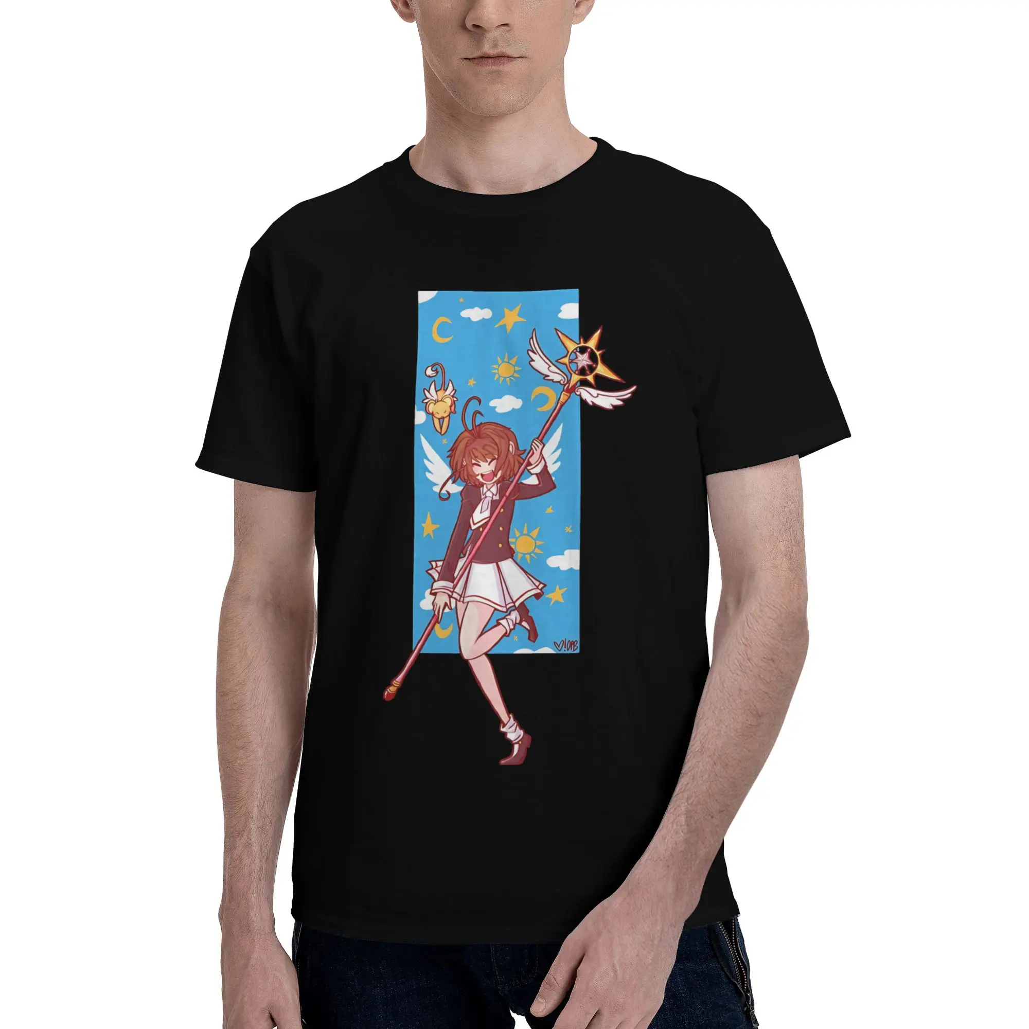 Cardcaptor Sakura  Novelty 100% Cotton T-Shirt Bandai Cardcaptor Sakura Tees Tops For Men