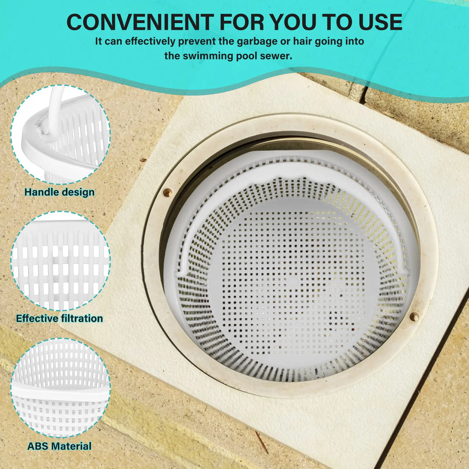 Large Pool Filter Basket Skimmer Replacement for Compatible Swimming Pool Accessory Anti Clogging Garbage Hair Filter