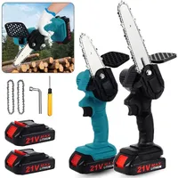 4/6inch 21V Electric Chainsaw 1/2 Battery Portable Pruning Chain Saw Mini Wood Spliting One-handed Woodworking Garden Power Tool