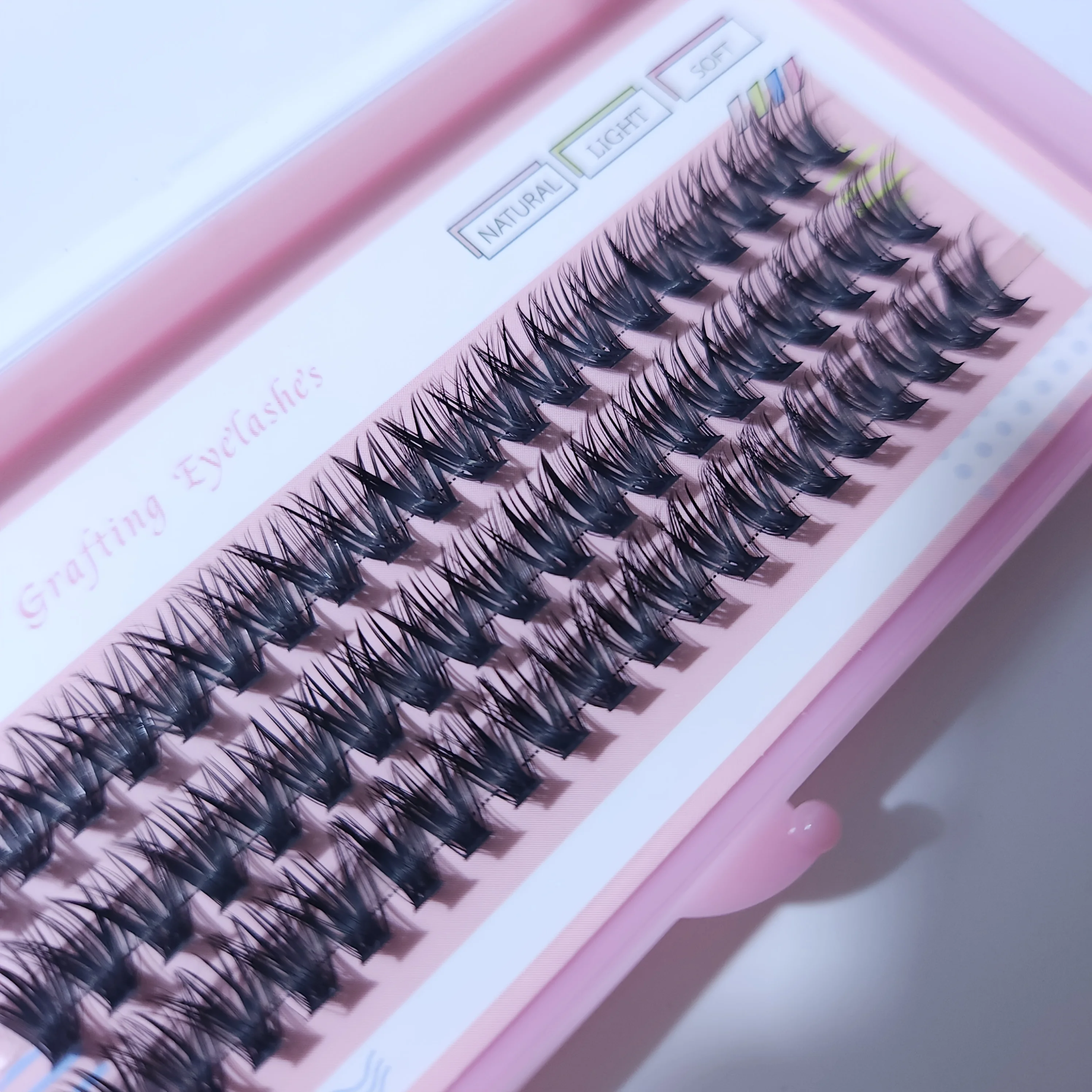 Sackvis 10 صناديق من 40D الرموش الصناعية الوردية 0.07 مم 9/10/11/12/13/14 مم مجموعات الرموش الطبيعية المختلطة #6