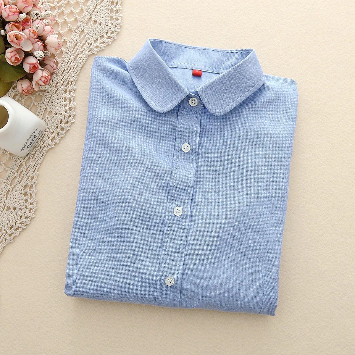 Brand Women Blouse 2025 New Casual Long Sleeved Cotton Oxford White Shirt Woman Office Plus Size Shirts Blusas Feminine Blouses