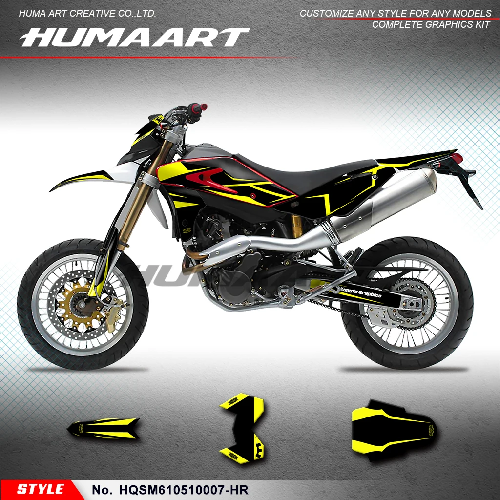 HUMAART Sticker MX Decal Kit for Husqvarna SM 610 2005 2006 2007 2008 2009 2010, HQSM610510007-HR