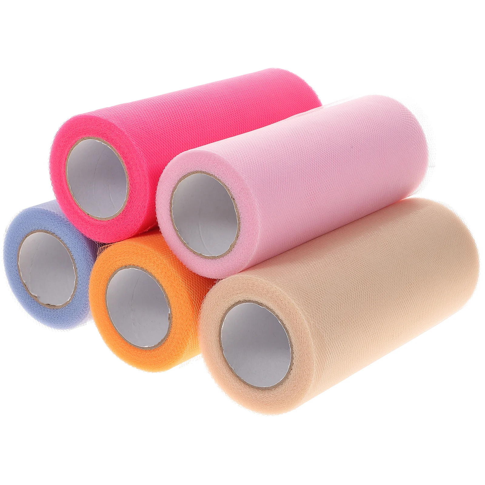 

5Pcs Tulle Rolls Mesh Yarn Organza Fabric Polyester 6x25 Wedding Party Decorations DIY Craft Table Chair Sashes Wrap