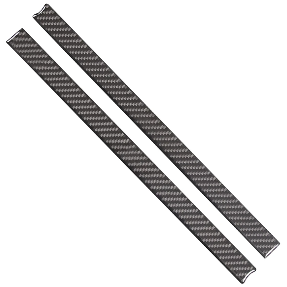 2Pcs Car Front Middle Grid Trim Sticker Decoration  Cover ABS Carbon Fiber Black For Ford Maverick 2022 2023 2024
