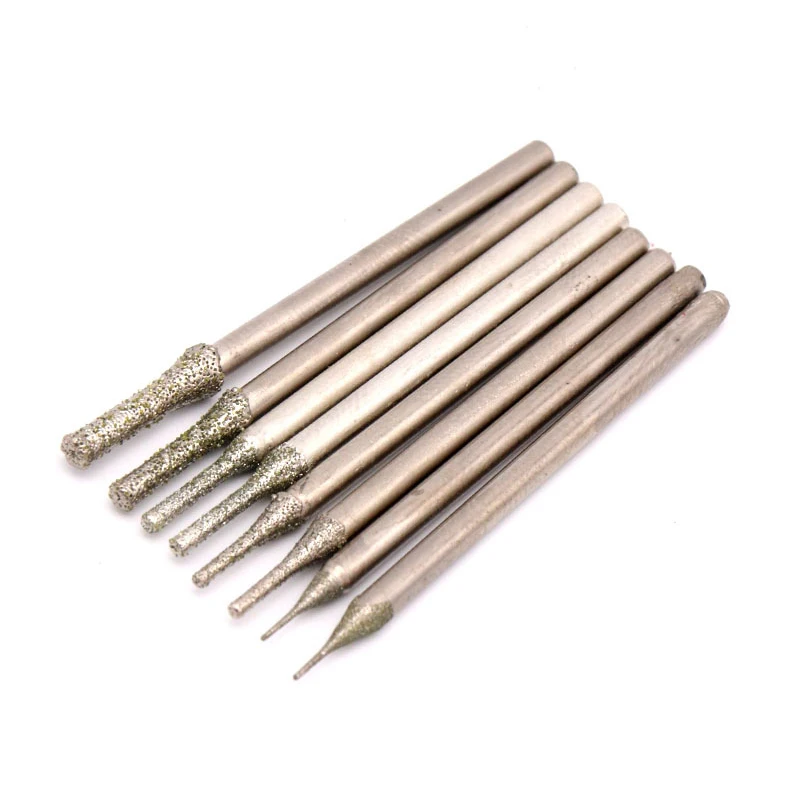 10PCS 0.4-3mm Diamond Coated Tipped Drill Bit Punch Needle A Needle Grinding Head Needle For Jade/Metal/Jewellery/Tile/Glass