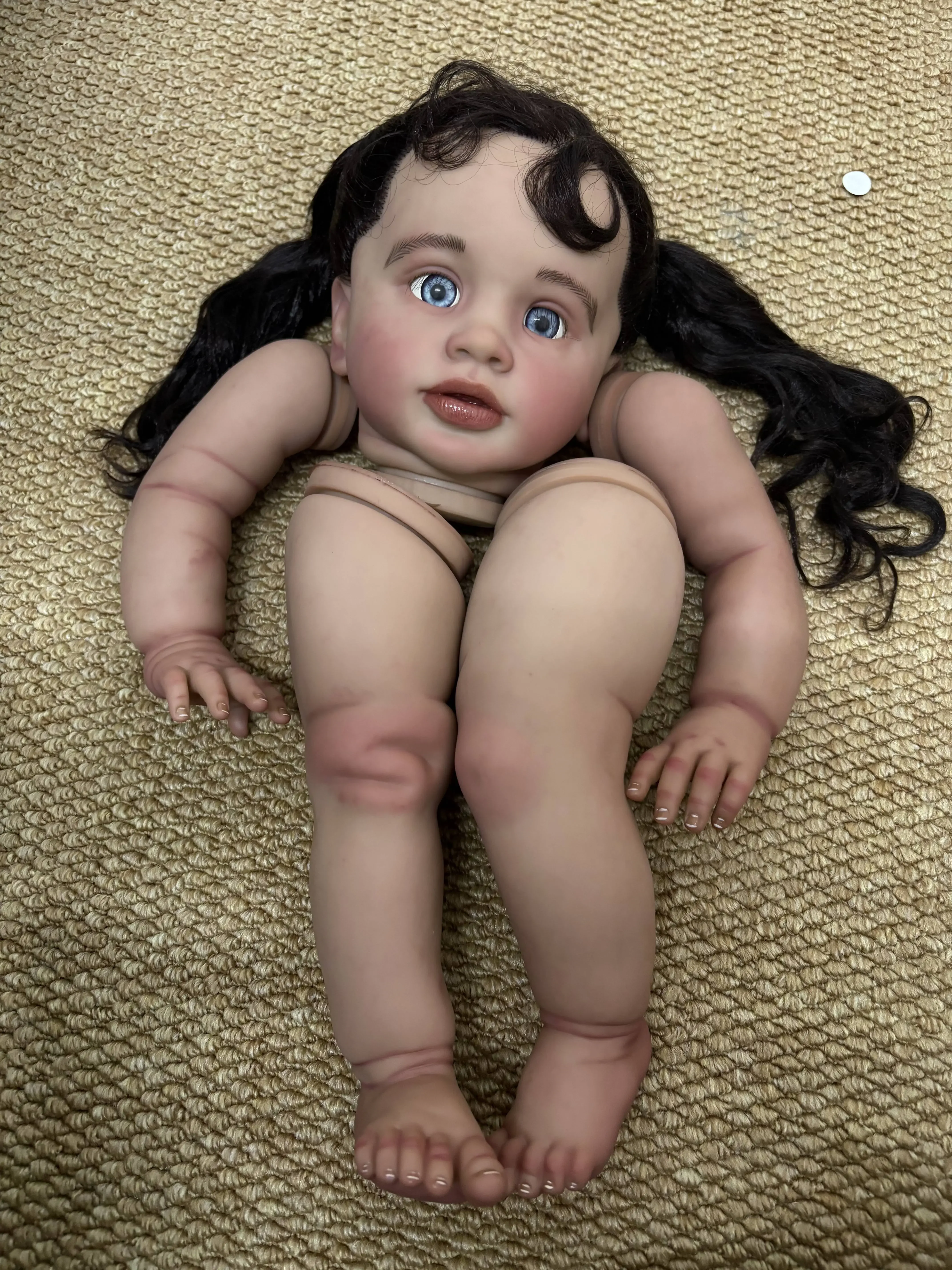 EGO Customized Limited Supply 26inch Reborn Baby Pippa With Hand-Rooted Hair Painted Kit DIY Part With Cloth Body