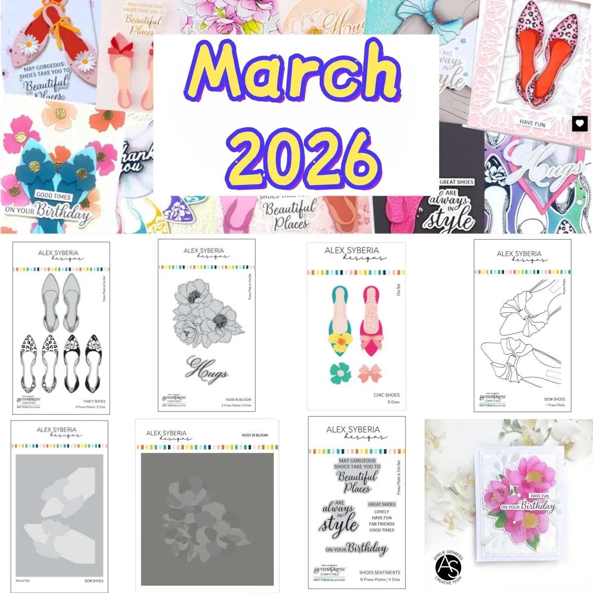 

New Bow Shoes Hugs In Bloom Metal Cutting Dies Stencil Hot Foil for DIY Making Card Scrapbook Embossed Craft Decoration 2026