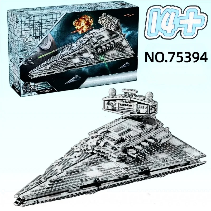 

1555pcs UCS Space Battle Emperial Star Destroyer MOC-75394 Building Block Puzzle Model Bricks Toys Kids Party Birthday Gift