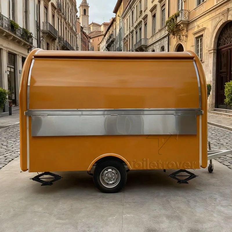 

Custom Beach Mobile Bar Food Trailer Fully Equipped Remorque Mobile Coffee Ice Cream Fast Food Truck with Full Kitchen
